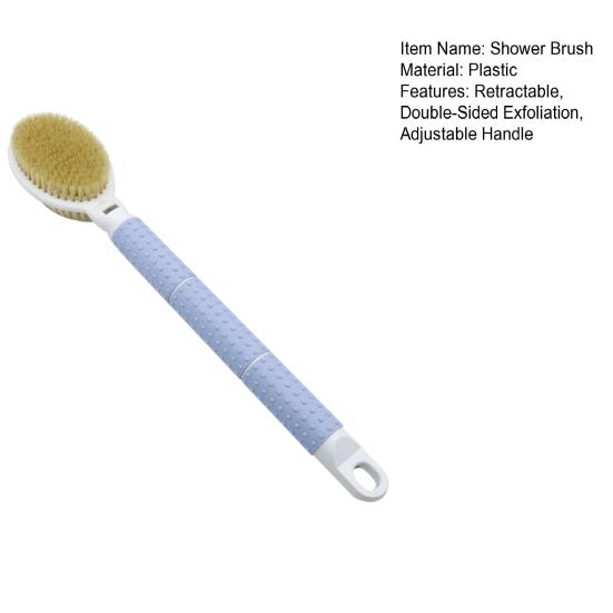 Retractable Shower Brush Double-Sided Exfoliation Telescopic Long Handle Bathroom Back Brush Skin Exfoliation