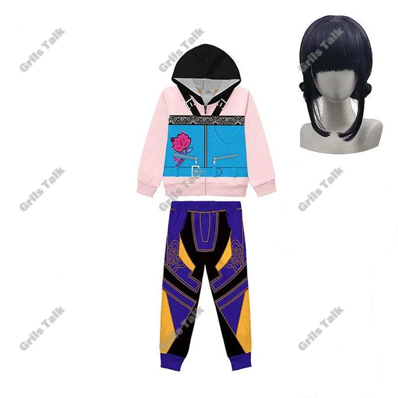 New Girls Outfits Fashion Pop Hoodies Sweatshirt Pants Children's Kids Clothing Halloween Carnival Costumes Set 110-150CM