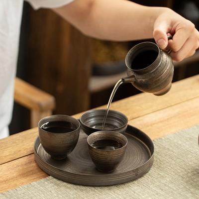 Iron Glaze Kung Fu Tea Cup Ancient Style Stoneware Tea Cup Japanese Style Tea Cup  for Tea Making
