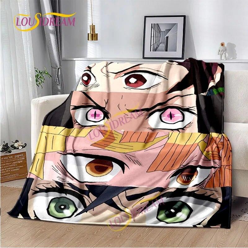 Japanese Cartoon Series Blanket Living Room Bed Sofa Travel 3D Demon Slayer Blanket Cartoon Home Office Hiking Gift