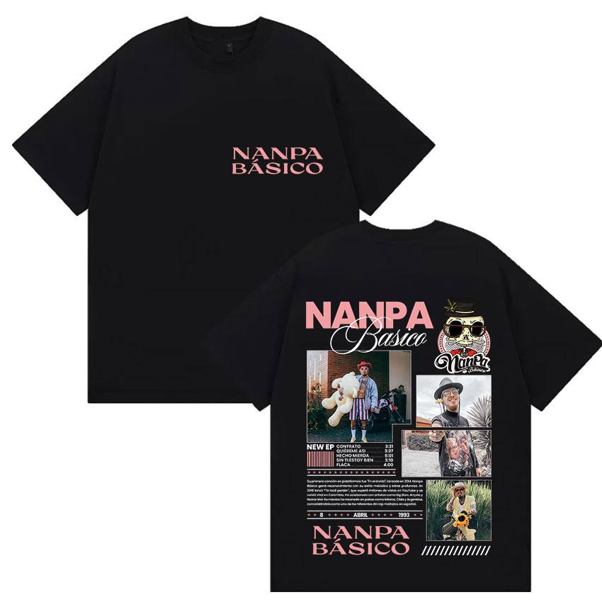 Rapper Nanpa Básico Tour Album Merch T shirts Mens Clothing Hip Hop Gothic Short Sleeve Tshirts Fashion Cotton Streetwear S