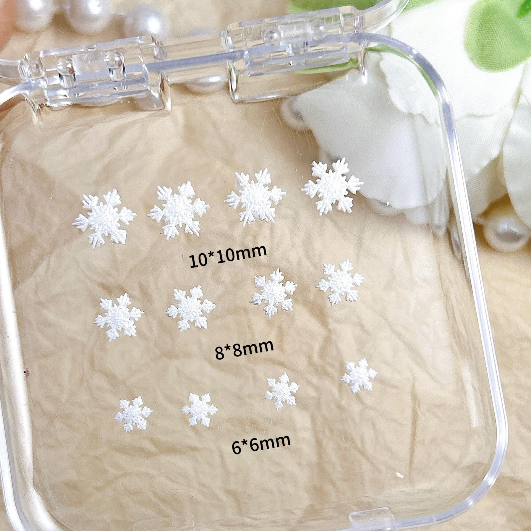 Winter Christmas Snowflake Nail Art Resin 3D Snowflake DIY Resin Handmade Wearable Nail Decorations Mixed Style