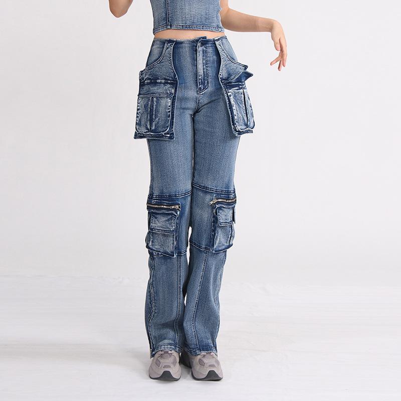 2025 Women's Japanese Retro High-Waist Patchwork Jeans