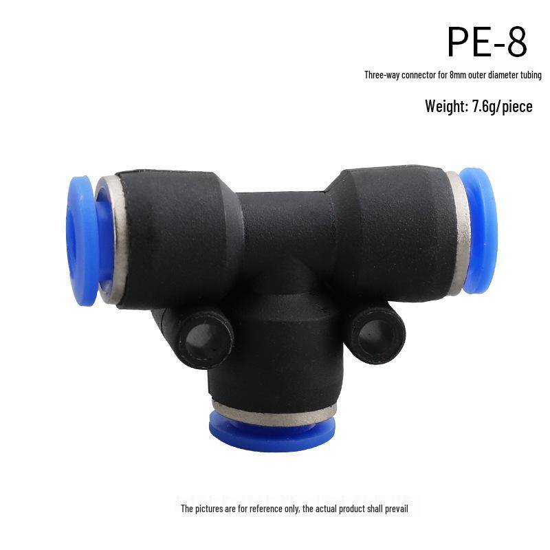 High-Pressure PE Tee & Reducer Pneumatic Quick-Fit Fittings for Air Pipe