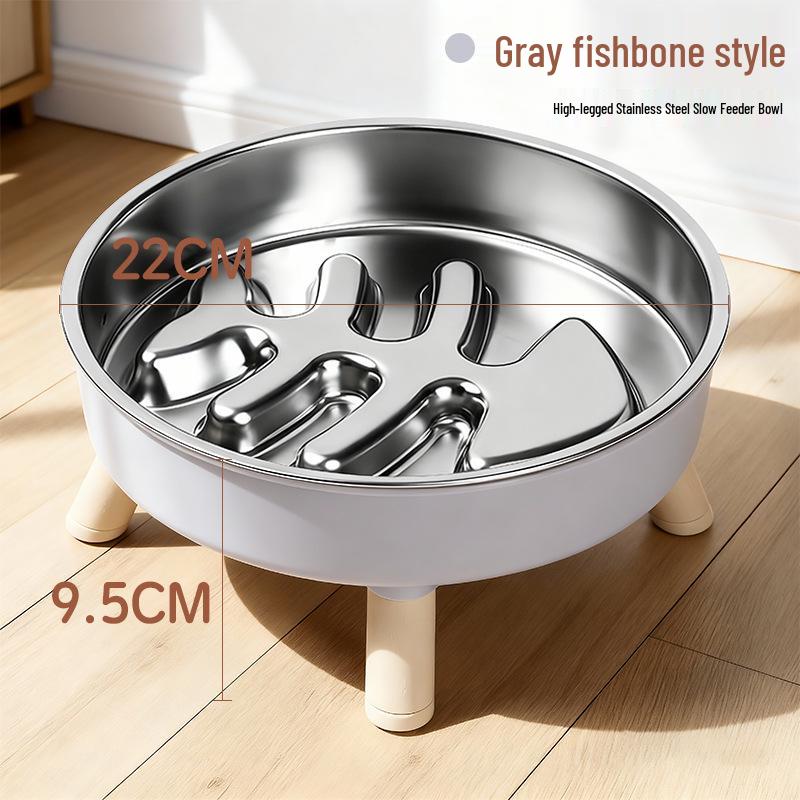 Stainless Steel Non-Slip Slow Feeder Bowl for Pets - Large Capacity for Dogs and Cats
