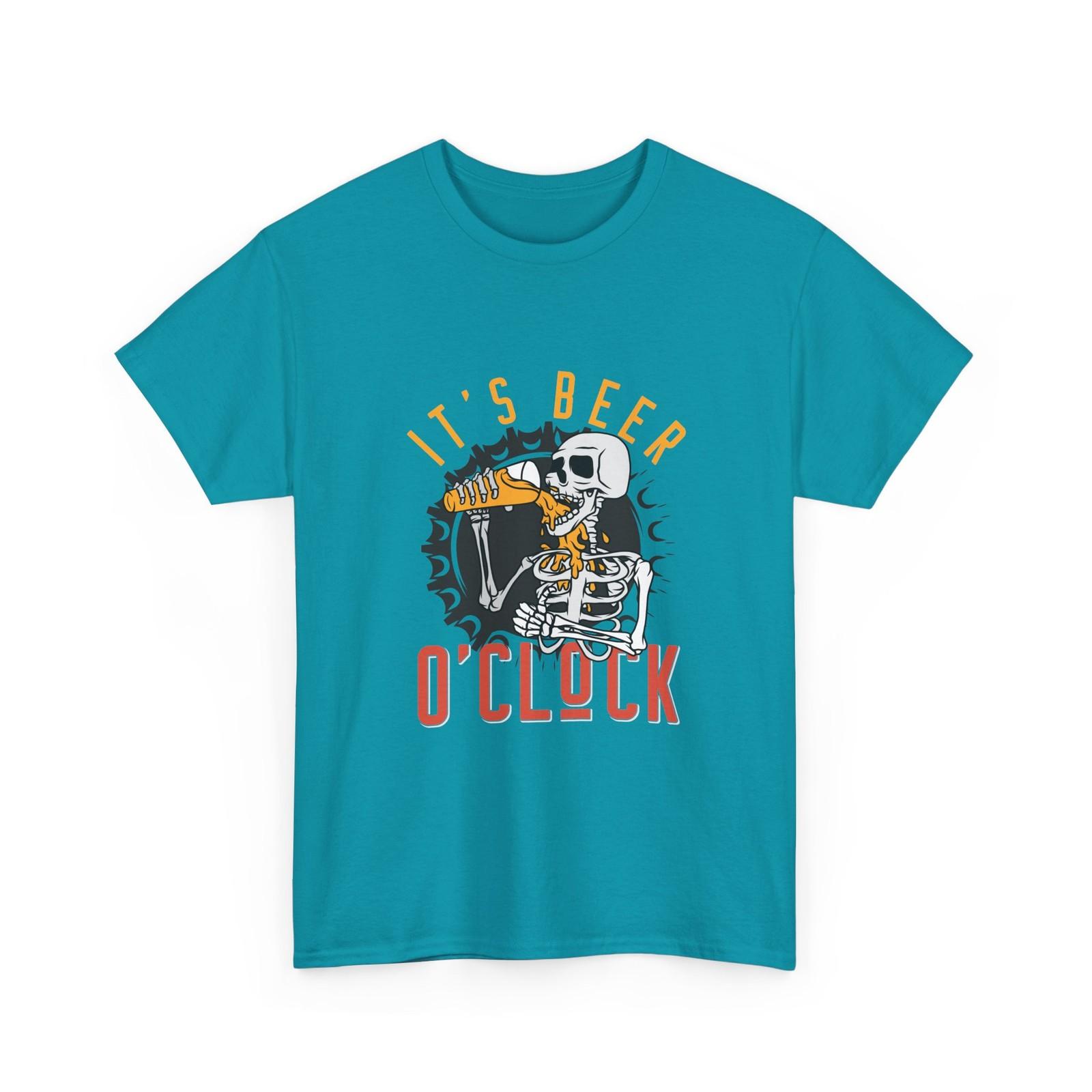 It s Beer O Clock T-Shirt | Skeleton Drinking Beer Graphic Tee, Cotton T-Shirt S разноцветный
