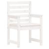 7 Piece White Garden Dining Set Solid Pine Wood