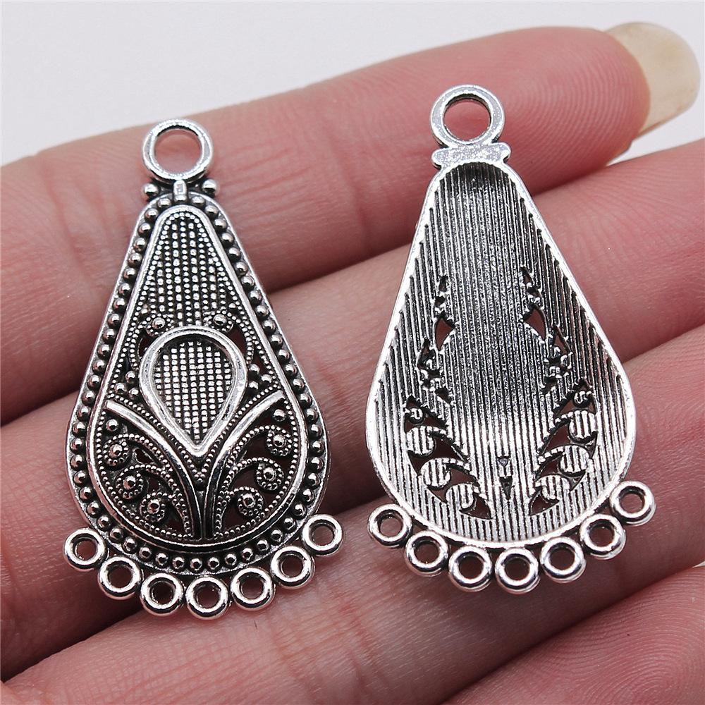 6pcs Antique Silver Color Earring Connector Charms For Jewelry Making Charms Earring Connector Jewelry Findings DIY
