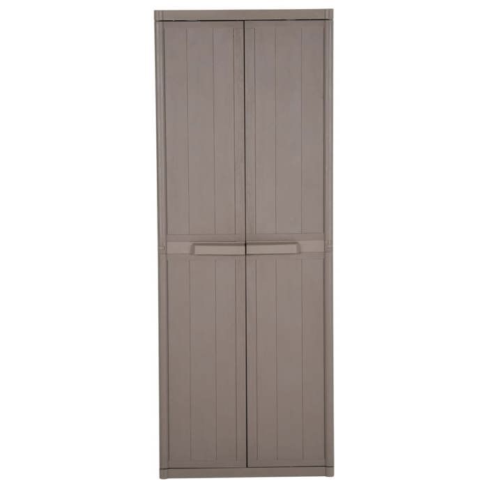 VidaXL Armoire de rangement jardin Marron 65x45x172 cm PP Aspect bois 151240