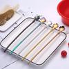 Yousheng Sakura Straw Spoon, 304 Stainless Steel Straw for Coffee Stirring, Reusable Drinking Straw for Juice Milk Tea
