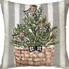 Nordic Christmas Snowman Pillowcase Linen Sofa Cushion Pillowcase New Style Christmas Pillowcase