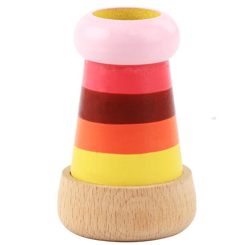 Non-Toxic Wooden Magical Mini Kaleidoscope Toys Bee Eye Effect Polygon Prism Children Learning Early Educational Toy For Kids Puzzle Games