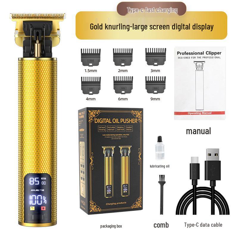 Retro Electric Hair Clipper & Shaver - Special Oil Design for Bald and Styled Heads