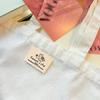 10PCS Cotton Fold-over Label Vintage Style Apparel Label Minimalist Bag Tag Wave Point Bear Cloth Label 3x2.5cm/3.7x3cm