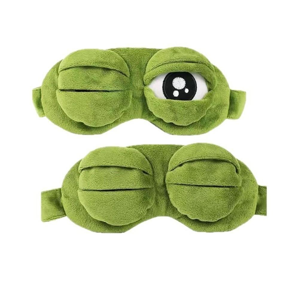 Green Big Eyes Plush Sleep Mask Cartoon Plush Sleeping Eye Cover Lovely 3D Eye Mask  Dream Night
