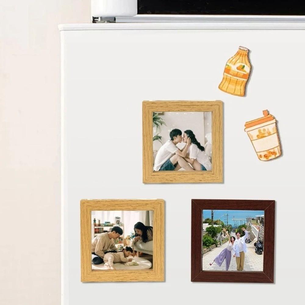 5PCS Square Magnetic Photo Frame Decorative Fridge Magnet Mini Picture Frames  Room Decoration