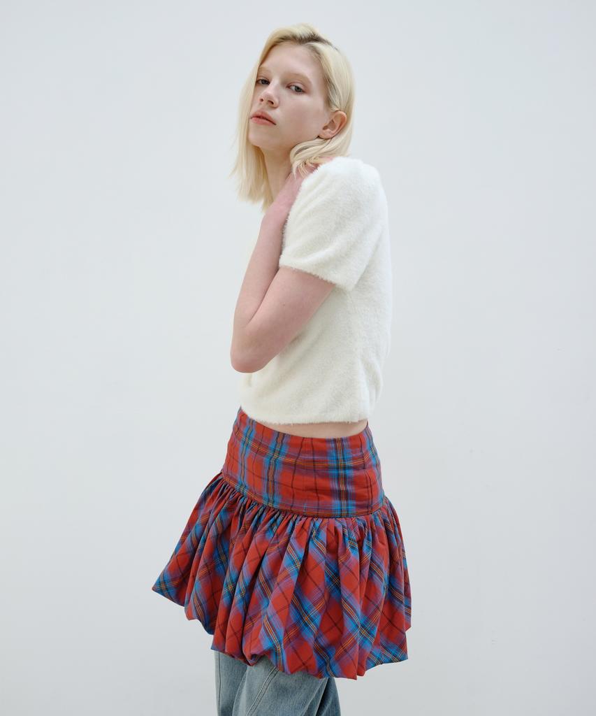 Aobteu Hairy Puff Sleeve Knit - Ivory