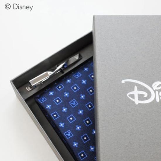 Disney Mickey Mouse Tie Tie Bar Set Navy Includes Tie Gift & (DN902513-2), Blue, Clip,