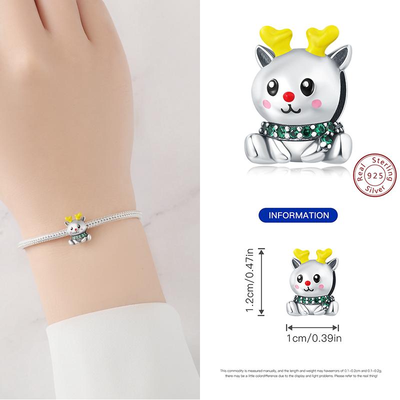 Copper Christmas Charm Beads Fit Original Bracelet Dangle Women Diy Jewelry Christmas Gifts