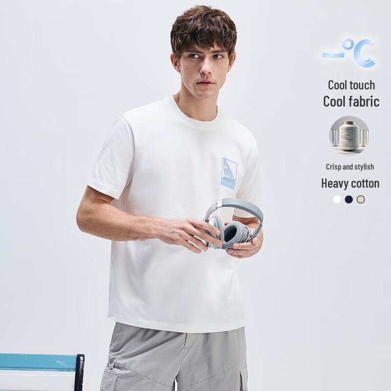 Navigare Men's Cooling Antibacterial Cotton Heavyweight Loose Fit T-Shirt