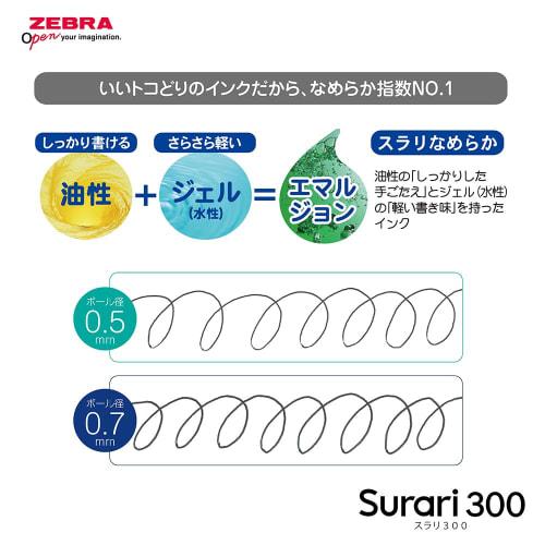Zebra Oil-based Ballpoint Pen Slurry 300 0.5mm Orange Barrel with 2 Refills P-BAS38-OR-EQ5-AZ