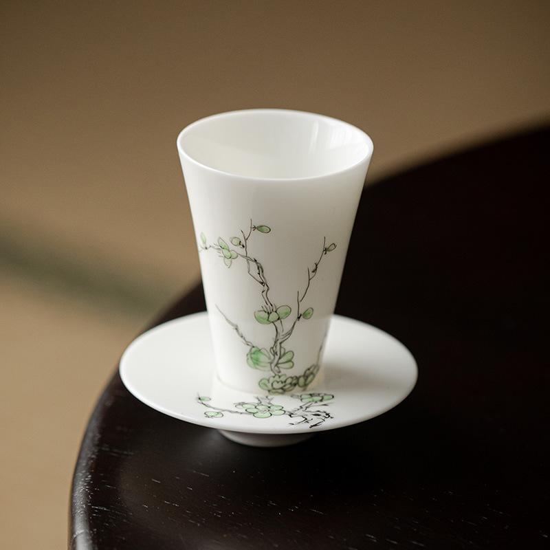 

45ml Pure Hand-painted Glazed Tea Cup Handmade Aroma Smelling Master Cup Gathering Tea Mug Cup Saucer Set Kung Fu Teaware Gifts