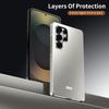 For Samsung Galaxy S25 Ultra Case Brocade Texture Anti Drop Alloy Magnetic Frame PC Phone Back Cover