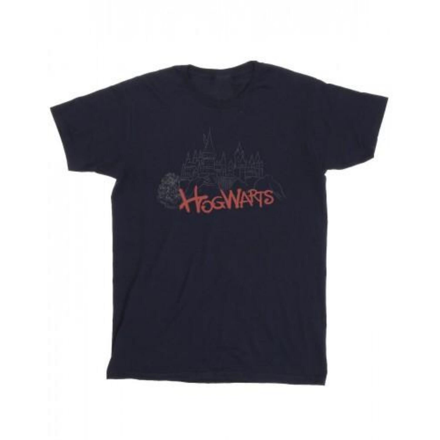 HARRY POTTER Girls Hogwarts Castle Spray Cotton T-Shirt XXXXL