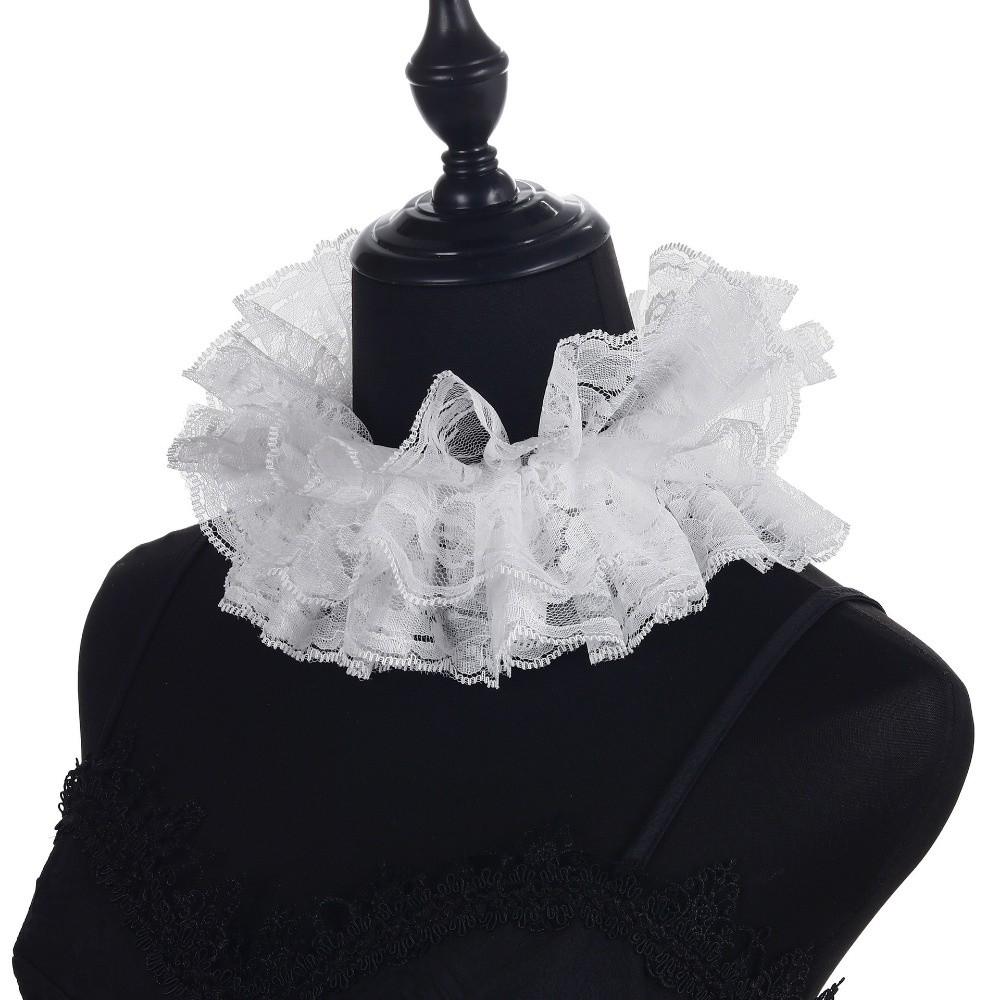 Lace Ruffled Shawl Detachable Front Tie White Ruffled Sleeve  Performance Accessories