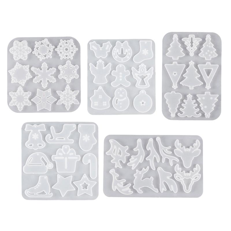 Christmas Jewelry Silicone Mold Reusable Silicone Accessory Molds for Christmas Jewelry Pendants and Earrings