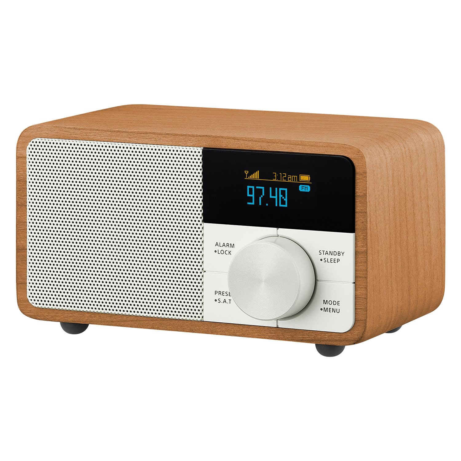 

Wide FM compatible FM speaker with OLED wood compact with alarm function []Sangean WR-305 radio/Bluetooth display, cherry, cabinet, palm-sized