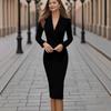 Women's Double-Breasted Blazer Dress, Long Sleeve Office Dress with Notched Lapel, Professional Workwear for Business Casual Commute