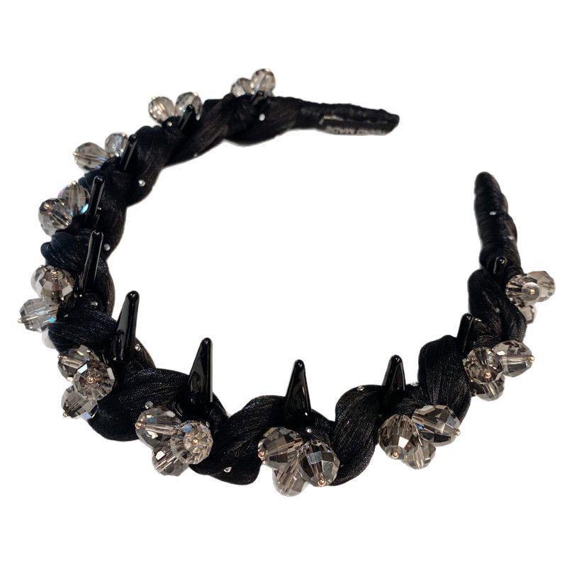 Korean Tulle Rhinestone Headband: Elegant, Luxurious Hair Accessory