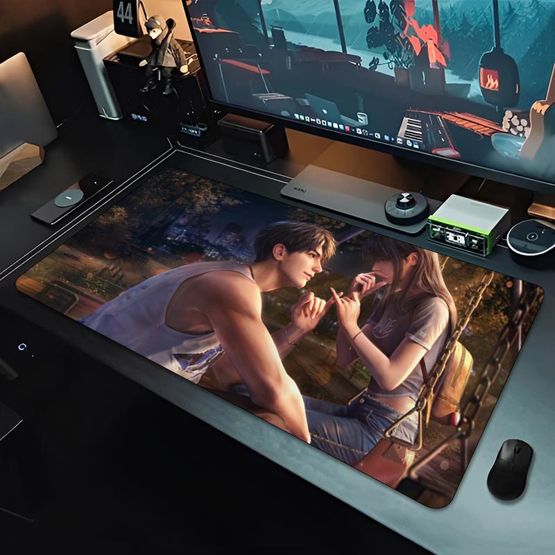 Mouse Pad Large Love and Deepspace Caleb Rubber Keyboard Mouse Carpet Anti-Slip Gamer Mouse Pad Laptop Coaster PC Anime Mousepad