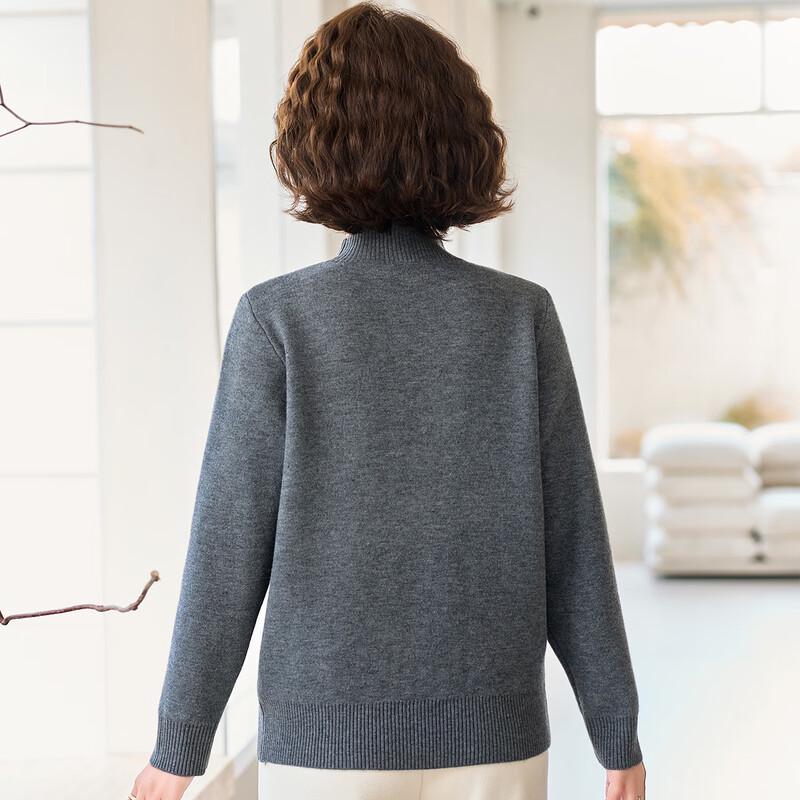 Paster Mid-Aged Women's Warm 3D Floral Sweater