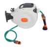 Retractable Garden Hose Reel Free Standing Wall Mount with Sprayer Nozzle Any Length Lock Slow Return 180 degrees