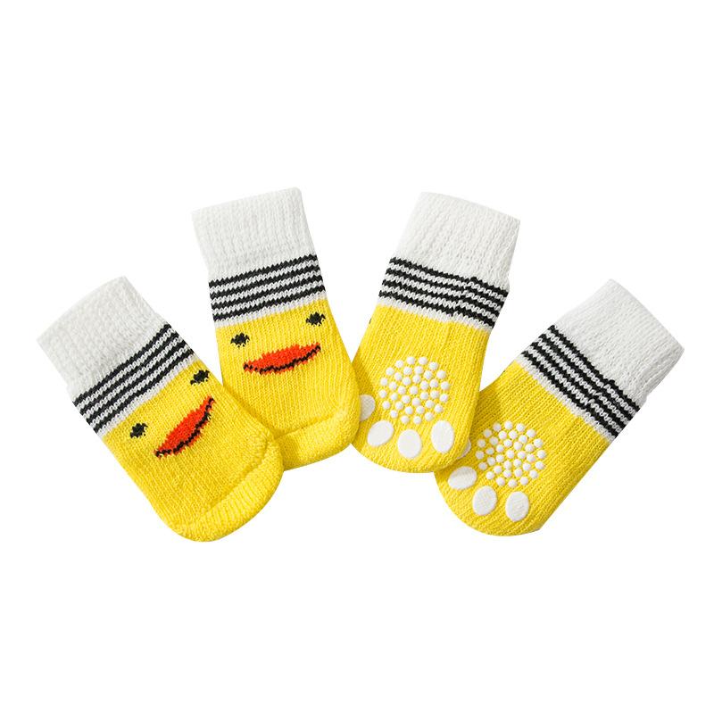 Pet Socks, High-quality Non-slip Bottom, Puppy Dog Socks, Dog Foot Covers, Teddy Poodle Cotton Socks, 4 Packs