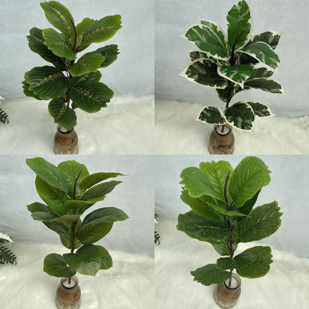 Realistic Plant Artificial Ficus Elastica Leaf Foliage Home Wedding Office Decor