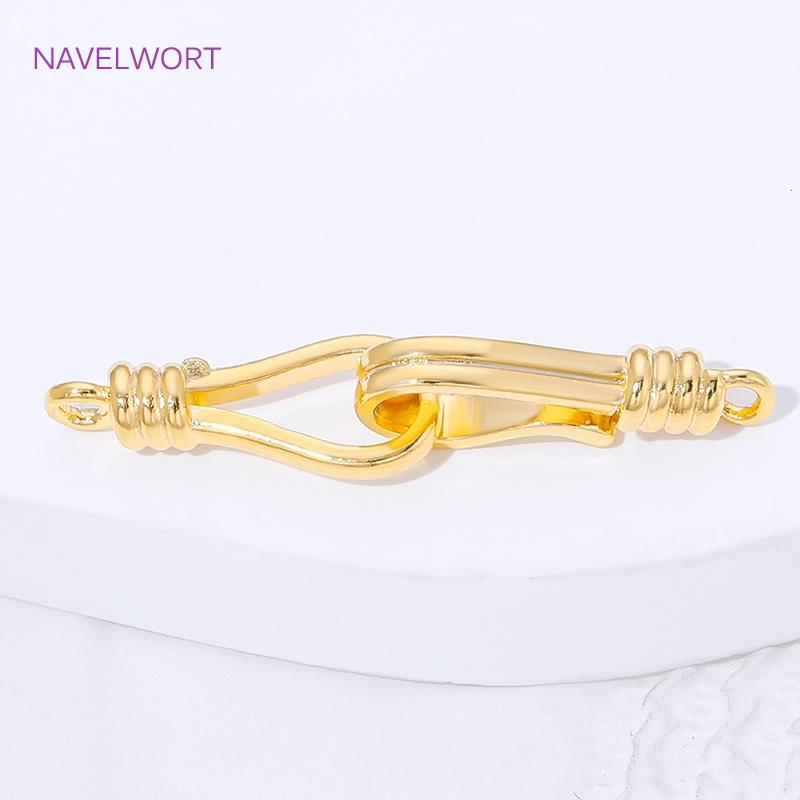 33mm*6.5mm 18K Gold Plated Clasps For Jewelry,Brass End Clasps Connectors For Bracelet Making Supplies,DIY Jewelry Materials