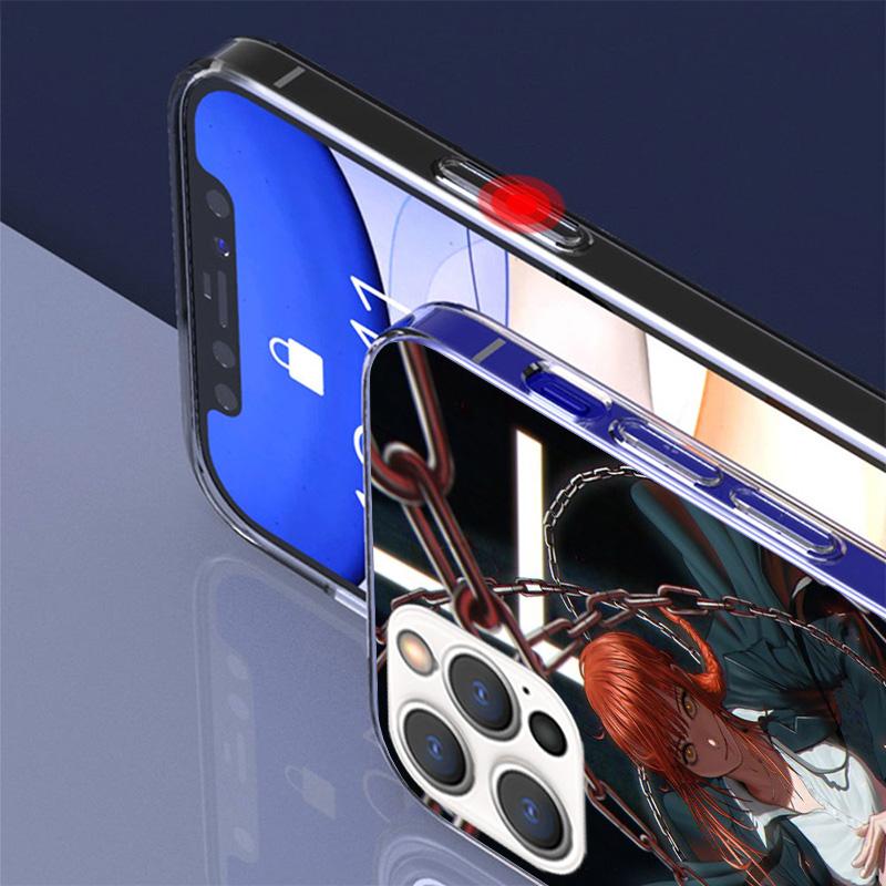 Kettensäge Makima Power Cover Handyhülle Für iPhone 16 17 Air 15 14 Pro Max 16E Handyhülle 13 Mini 12 11 7 SE 8 Druckmuster Passform