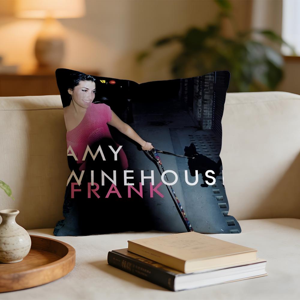 Amy Winehouse Singer Star Cushion Cover Short plush pillowcase for bed sofa carwashable
