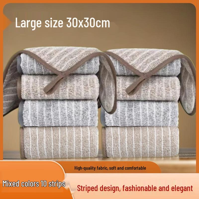 Striped Edge Oil-Removing Dishcloth: Thick, Lint-Free, Non-Stick, Absorbent Scouring Pad.