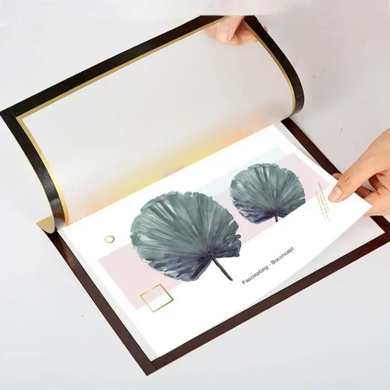 10pcs Rectangular Magnetic Photo Frame A4 Black Self Adhesive No Punch Display Frame Reusable Wall Poster Frame