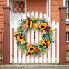Künstlicher Kranz mit gemischten Blumen und Kunststoff-Fälschungsteilen für Eingangswand, Fenster und Türdekoration für den Heimgebrauch