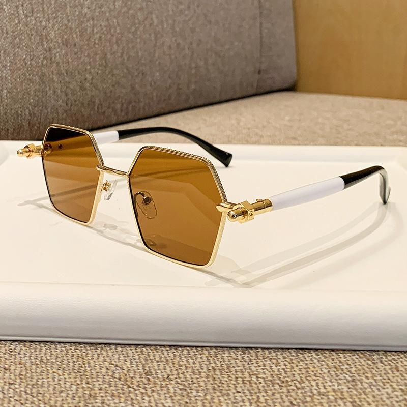 New fashionable polygonal metal sunglasses men's and women's personalized driving sunglasses
