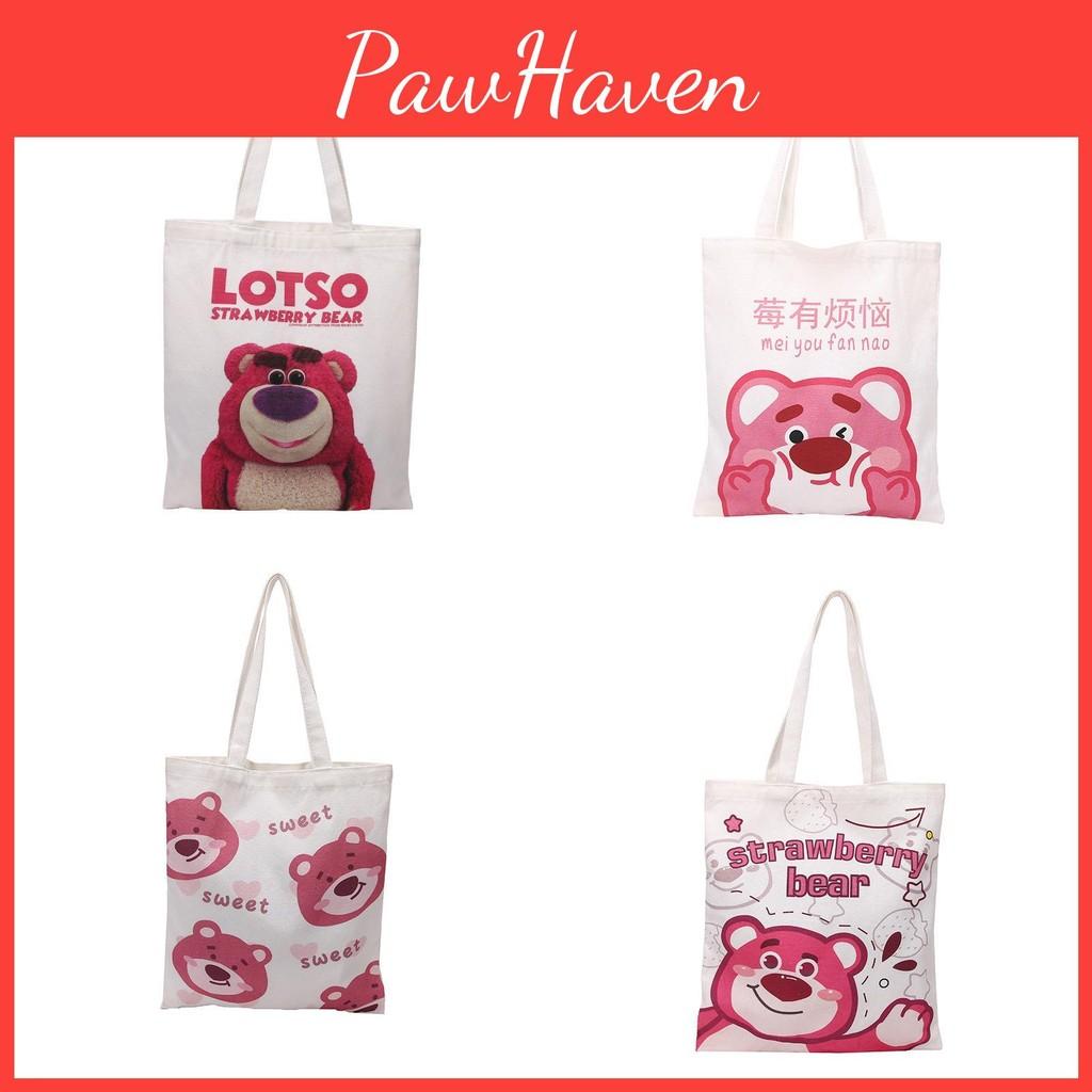 Canvas Tote Bag Large Capacity Casual With Lotso And Letter Print For Daily Use