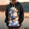 Women's Fashion Sweatshirt Printed Casual Hooded Sweatshirt With Pockets