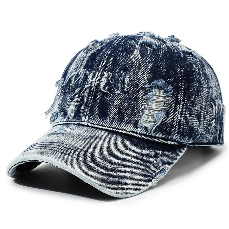 Ripped Denim Baseball Cap Unisex Sun Hat Vintage Cap