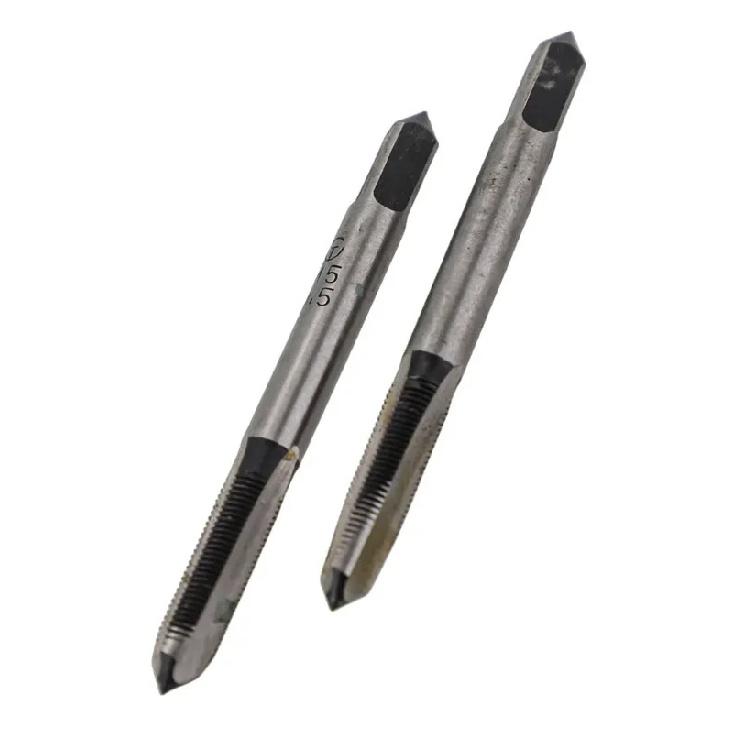 2PCS M5x0.5 Alloy Steel Taper/Bottom Thread Taps Straight Fluted Screw Thread Hand Tap Drill Right Hand Thread Metric Tap