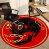 1pc Skull Red Office Round Area Rug, Indoor Mat Suitable For Office, Under Office Chairs Bedroom Living Room Home Decor, Room Deco